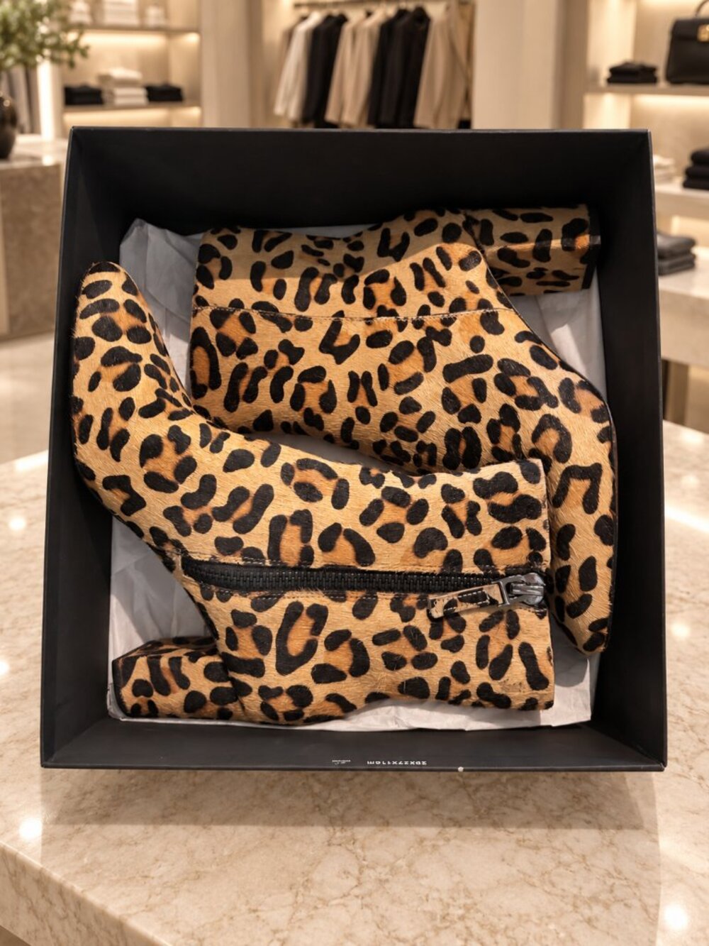 Banana Republic Leopard Calf Hair Boots Sz 7 | Trending